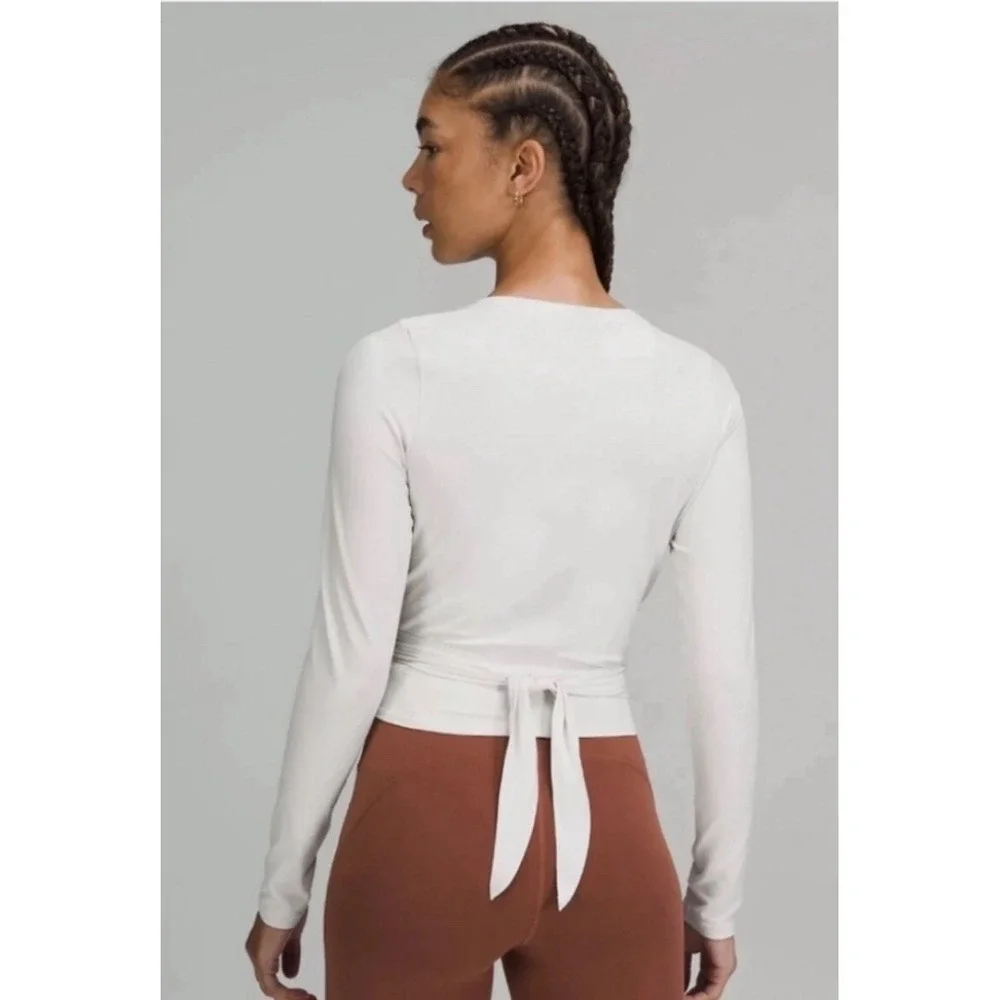 LULULEMON Time to Restore Nulu Long Sleeve Shirt White Opal Athletic Gym Run 6